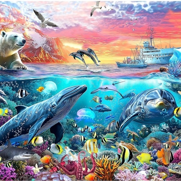 Blueforest Other - Ocean World 1000 Piece Puzzle for Adults Unique Colorful Underwater Scen…​​